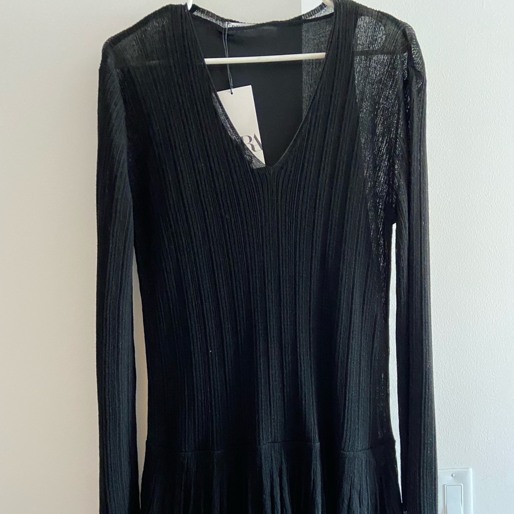 Zara black double layered dress